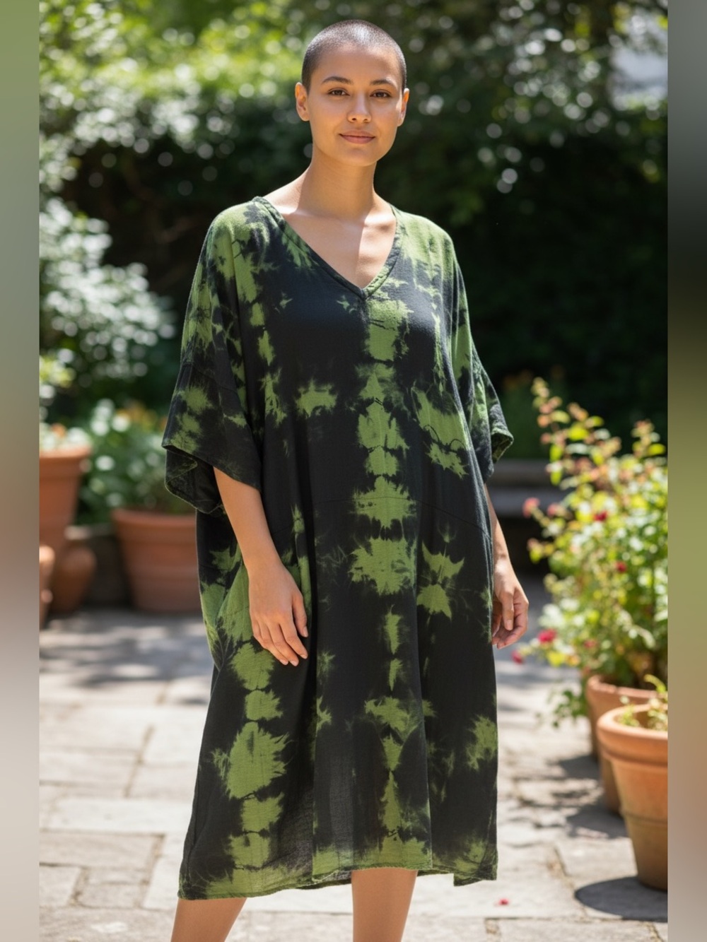 HEYNE BOGUT Tie Dye Lagenlook Kaftan S
